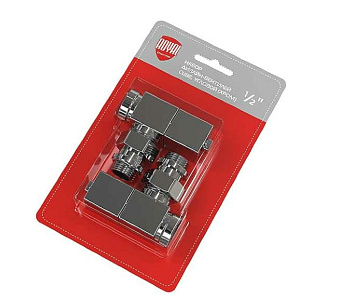 Набор дизайн-вентилей Cube угловой (хром) 1/2" Royal Thermo